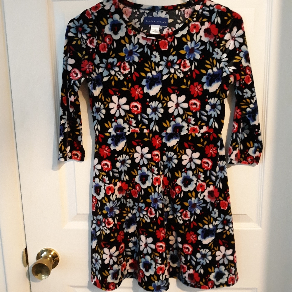 Girls velvet skater dress